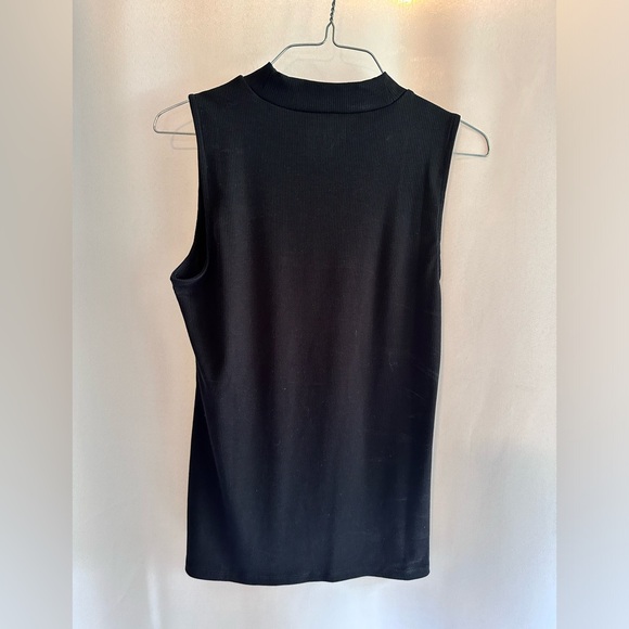 LOFT Women’s Black Mock Neck Perfect Ribbed Tank Top NWOT - Picture 3 of 5